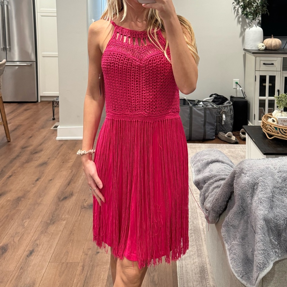 Boston Proper Fringe Dress NWT medium